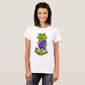 T-shirt Grenouille comme randonneur avec sac à dos (Devant entier)