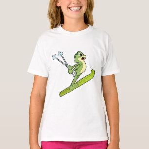 T-shirt Grenouille comme sauteur de ski avec Ski.PNG
