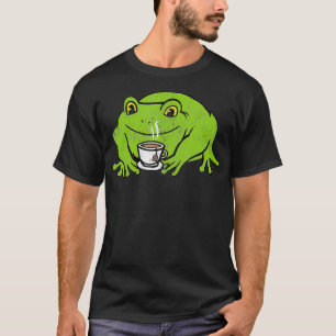 T-shirt Grenouille Cottagecore Boire Café