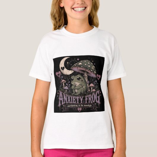 T-shirt Grenouille d'anxiété Réflexion excessive Clair de (Devant)