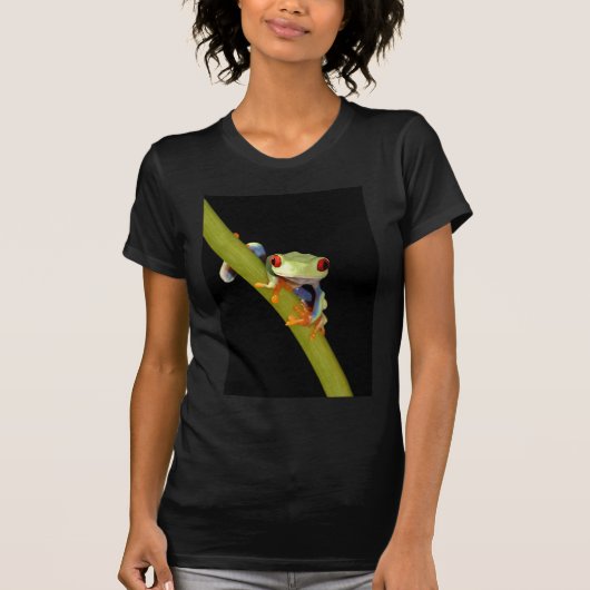 T-shirt grenouille d'arbre observée par rouge (Devant)