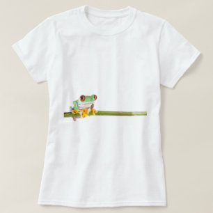 T-shirt grenouille d'arbre observée par rouge