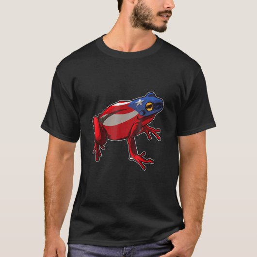T-shirt Grenouille de Coqui Porto Rico Pride avec drapeau (Devant)