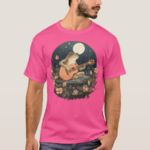 T-shirt Grenouille de Cottagecore Florale Jouer Guitare Ac