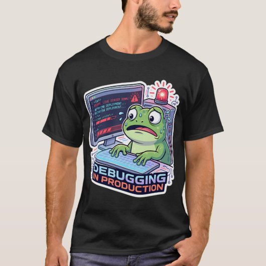 T-shirt Grenouille de débogage en production - Programmeur (Devant)
