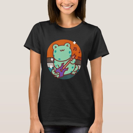 T-shirt Grenouille de guitare électrique pour musicien gui (Devant)