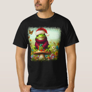 T-shirt Grenouille de Noël Cottagecore Cute Champignons es