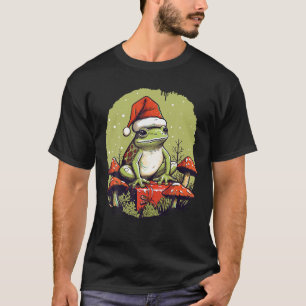 T-shirt Grenouille de Noël Cottagecore Cute Champignons es