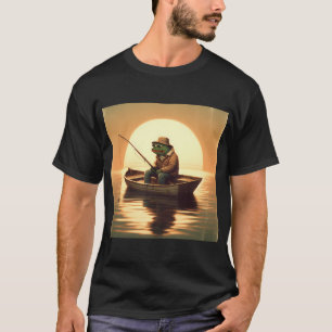 T-shirt Grenouille de pêche – Sérénité du coucher de solei