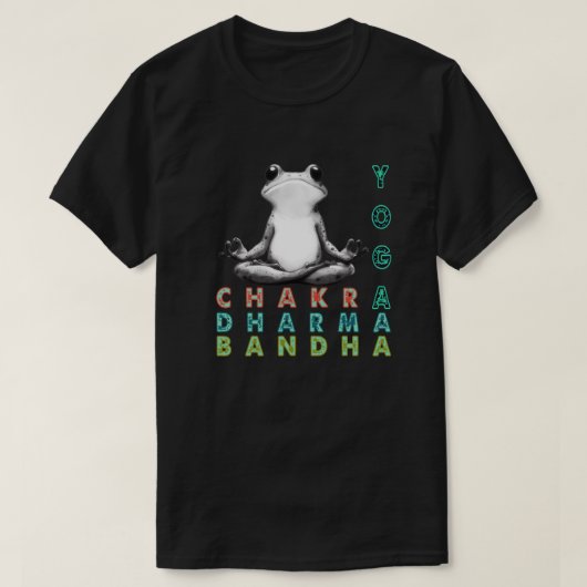 T-shirt grenouille de yoga, grenouille de chakra (Design devant)