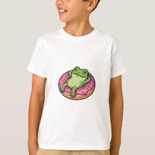 T-shirt Grenouille décontractée se relaxant sur un donut r
