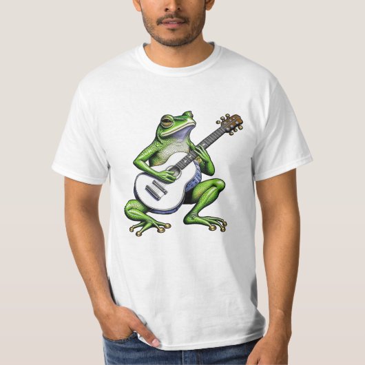 T-shirt Grenouille drôle jouant de la guitare (Devant)