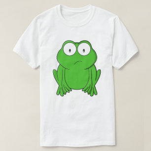 T-shirt Grenouille émeraude aux yeux écarquillés et inquie