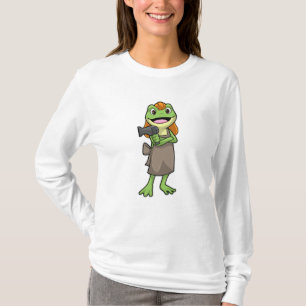 T-shirt Grenouille en coiffeur avec sèche-cheveux