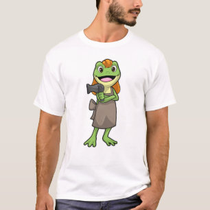 T-shirt Grenouille en coiffeur avec sèche-cheveux