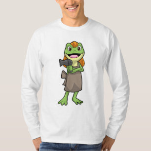 T-shirt Grenouille en coiffeur avec sèche-cheveux