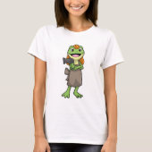 T-shirt Grenouille en coiffeur avec sèche-cheveux (Devant)