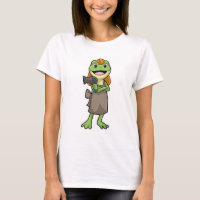 Grenouille en coiffeur avec sèche-cheveux