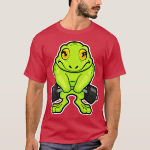 T-shirt Grenouille en forme avec Barbell