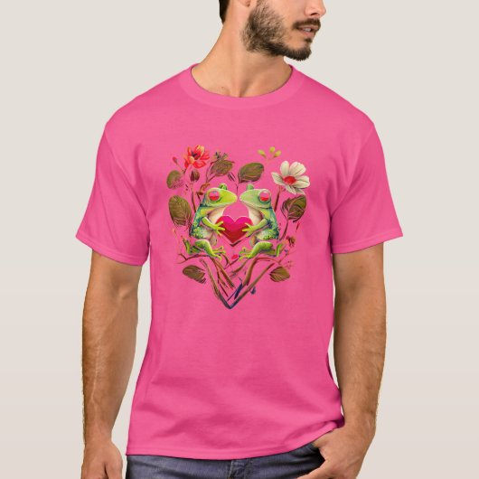 T-shirt Grenouille En Forme De Coeur Saint-Valentin (Devant)