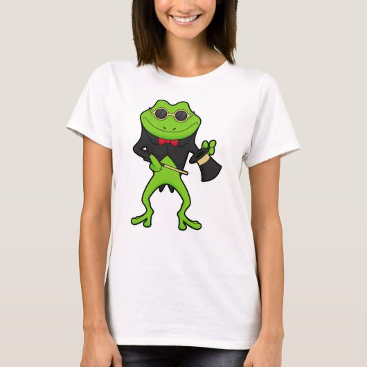 T-shirt Grenouille en magicien avec baguette magique & Cas (Devant)