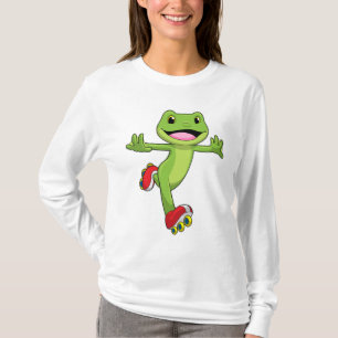 T-shirt Grenouille en Patinage en ligne avec Roller skates