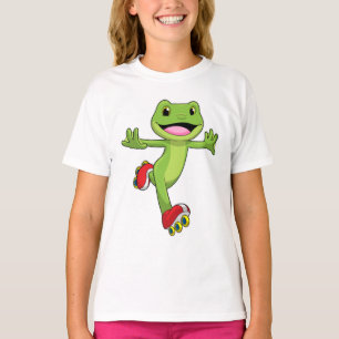 T-shirt Grenouille en Patinage en ligne avec Roller skates