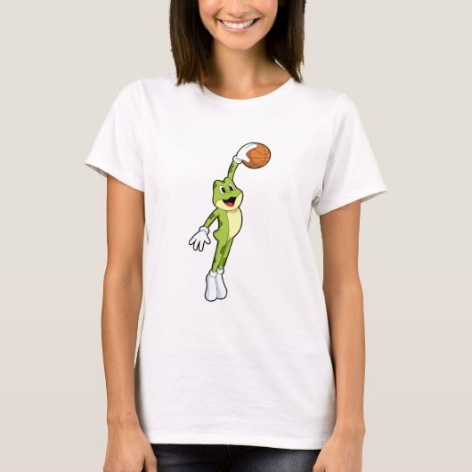 T-shirt Grenouille en tant que joueur de basket-ball avec (Devant)