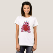 T-shirt Grenouille en tant qu'infirmière avec coeur (Devant entier)