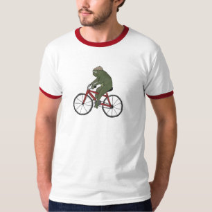 T-shirt Grenouille gentilhomme sur une chemise à bicyclett