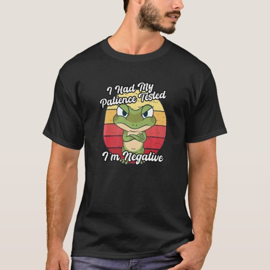 T-shirt Grenouille grincheuse J'ai eu ma patience testé Né (Devant)