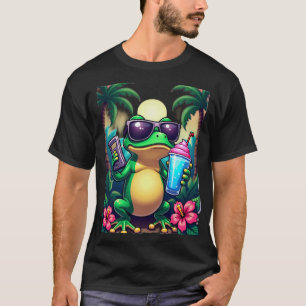 T-shirt Grenouille Grincheuse Y2K Vaporwave - Jeu Rétro T