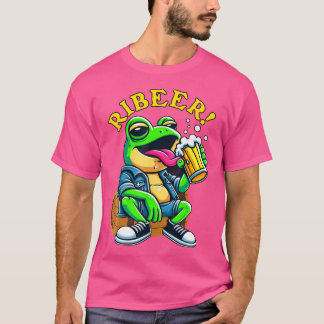 T-shirt Grenouille ivre Boire Bière Ribeer Drôle Boisson d