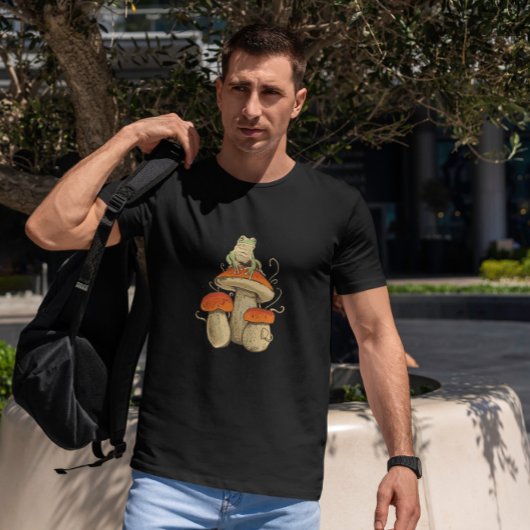T-shirt Grenouille Jouant Banjo Sur Champignons