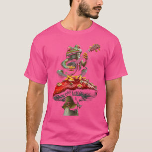 T-shirt Grenouille Jouer Banjo Sur Champignons Cottagecore