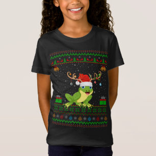 T-Shirt Grenouille Lover Reindeer Santa Hat Correspondant