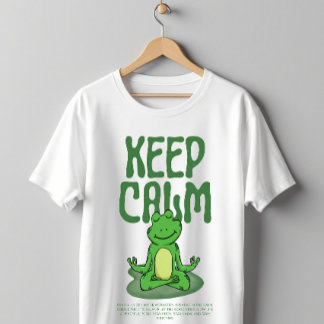 T-shirt Grenouille méditative Restez calme Mode Zen