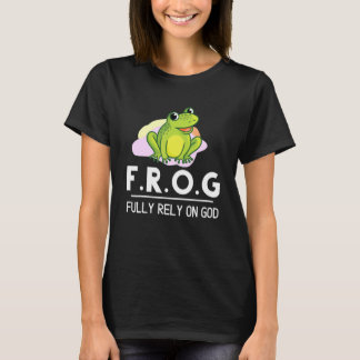 T-shirt Grenouille mignonne entièrement dépendante de Dieu