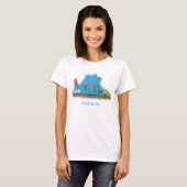 T-shirt Grenouille mignonne et abeille dans le jardin dess (Devant entier)