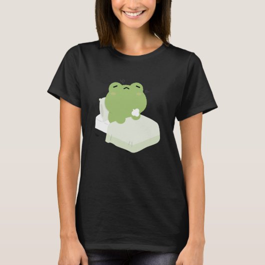 T-shirt Grenouille mignonne fatiguée (Devant)