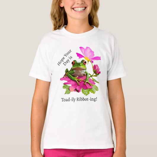 T-shirt Grenouille mignonne ou tourte de crapaud sur fleur (Devant)