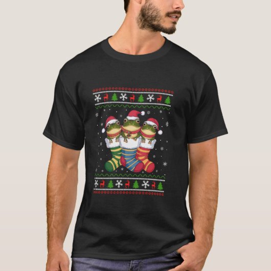 T-shirt Grenouille moche Xmas Sweater Dans Les Chaussettes (Devant)