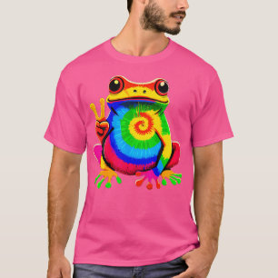 T-shirt Grenouille Paix Hippie Cravate-Dye Grenouille