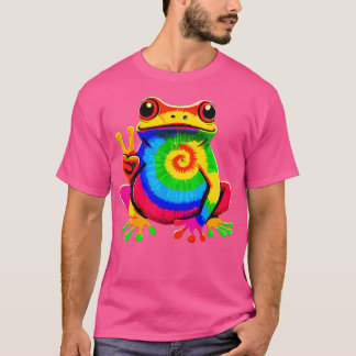 T-shirt Grenouille Paix Hippie Cravate-Dye Grenouille