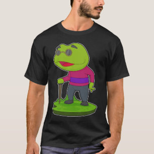 T-shirt Grenouille Pensioner bâton de marche