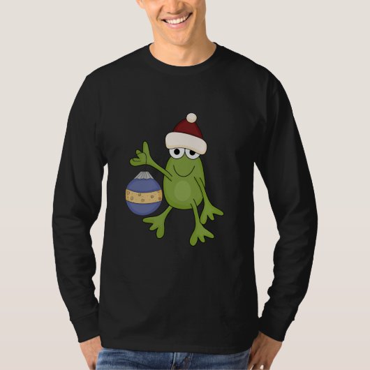 T-shirt Grenouille père Noël avec tee-shirts et cadeaux (Devant)