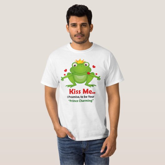 T-shirt grenouille prince avec baiser m textos hommes t sh (Devant entier)