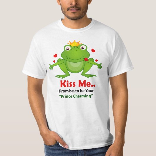 T-shirt grenouille prince avec baiser m textos hommes t sh (Devant)