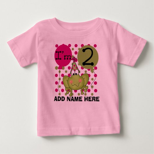 T-shirt grenouille rose personnalisée 2e anniversa (Devant)