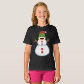 T-shirt Grenouille Snowman de Noël (Devant entier)